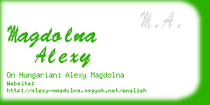 magdolna alexy business card